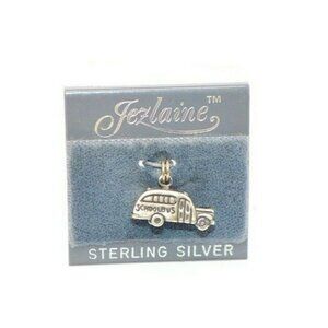 Jezlaine Sterling Silver School Bus Charm Necklace